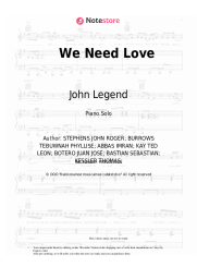 Sheet music, chords John Legend - We Need Love