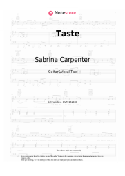 Sheet music, chords Sabrina Carpenter - Taste