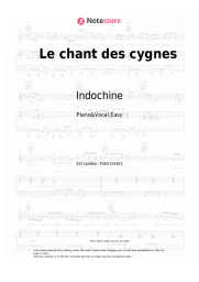 Sheet music, chords Indochine - Le chant des cygnes