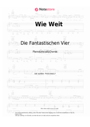 Sheet music, chords Die Fantastischen Vier - Wie Weit