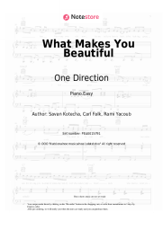 Sheet music, chords One Direction - What Makes You Beautiful