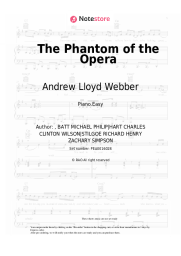 Sheet music, chords Andrew Lloyd Webber - The Phantom of the Opera
