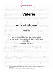 Sheet music, chords Amy Winehouse - Valerie