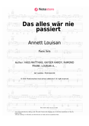 Sheet music, chords Annett Louisan - Das alles wär nie passiert
