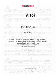 Sheet music, chords Joe Dassin - À toi