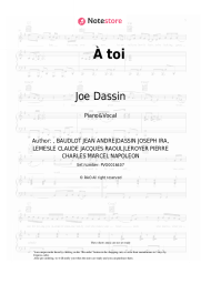 Sheet music, chords Joe Dassin - À toi