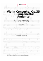 Sheet music, chords P. Tchaikovsky - Violin Concerto, Op.35 II. Canzonetta: Andante