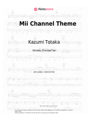 Sheet music, chords Kazumi Totaka - Mii Channel Theme (Soundtrack Nintendo Series)
