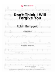 Sheet music, chords Robin Berrygold - Don't Think I Will Forgive You