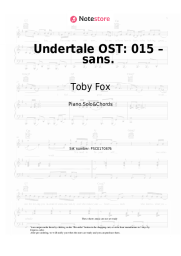 Sheet music, chords Toby Fox - Undertale OST: 015 – sans.