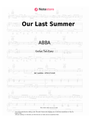 Sheet music, chords ABBA - Our Last Summer