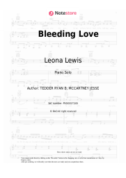 Sheet music, chords Leona Lewis - Bleeding Love