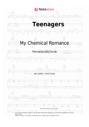Sheet music, chords My Chemical Romance - Teenagers