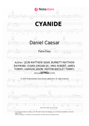 Sheet music, chords Daniel Caesar - CYANIDE