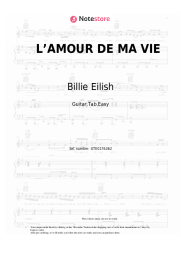 Sheet music, chords Billie Eilish - L’AMOUR DE MA VIE