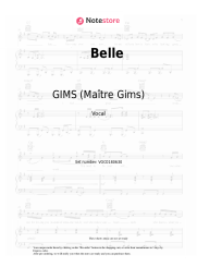 Sheet music, chords GIMS (Maître Gims), Dadju, Slimane - Belle