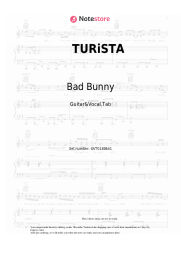 Sheet music, chords Bad Bunny - TURiSTA