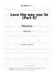 Sheet music, chords Rihanna, Eminem - Love the way you lie (Part II)