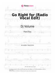 Sheet music, chords Dj Volume - Go Right for (Radio Vocal Edit)