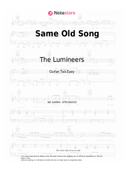 Sheet music, chords The Lumineers - Same Old Song