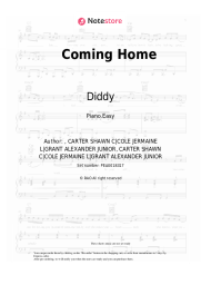 Sheet music, chords Diddy, Skylar Grey - Coming Home