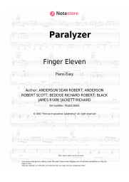 Sheet music, chords Finger Eleven - Paralyzer