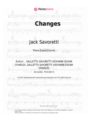 Sheet music, chords Jack Savoretti - Changes