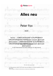 Sheet music, chords Peter Fox - Alles neu