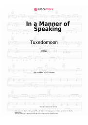 Sheet music, chords Tuxedomoon - In a Manner of Speaking