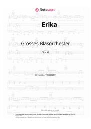 Sheet music, chords Grosses Blasorchester - Erika