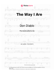 Sheet music, chords Don Diablo - The Way I Are