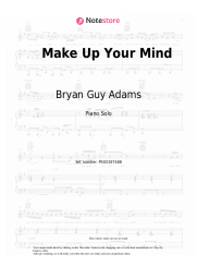 Sheet music, chords Bryan Guy Adams - Make Up Your Mind