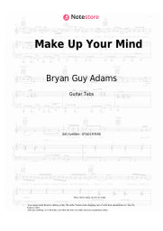 Sheet music, chords Bryan Guy Adams - Make Up Your Mind