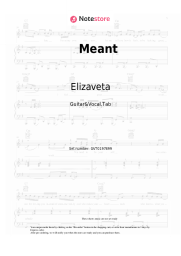 Sheet music, chords Elizaveta - Meant