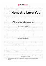 Sheet music, chords Olivia Newton-John - I Honestly Love You 