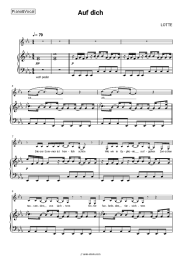 Sheet music, chords LOTTE - Auf dich