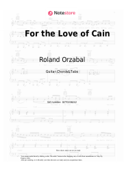 Sheet music, chords Roland Orzabal - For the Love of Cain