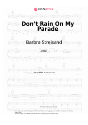 Sheet music, chords Barbra Streisand - Don’t Rain On My Parade