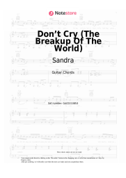 Sheet music, chords Sandra - Don’t Cry (The Breakup Of The World)