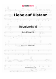 Sheet music, chords Revolverheld, Antje Schomaker - Liebe auf Distanz