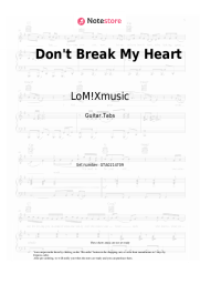Sheet music, chords LoM!Xmusic - Don't Break My Heart