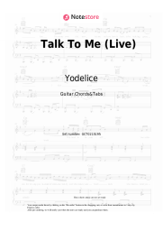 Sheet music, chords Yodelice - Talk To Me (Live)