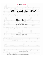 Sheet music, chords Abschlach! - Wir sind der HSV