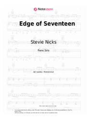 Sheet music, chords Stevie Nicks - Edge of Seventeen