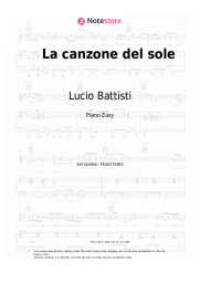 Sheet music, chords Lucio Battisti - La canzone del sole