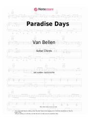 Sheet music, chords Van Bellen - Paradise Days