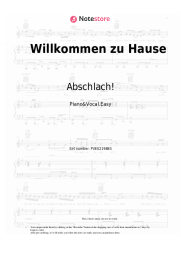 Sheet music, chords Abschlach! - Willkommen zu Hause