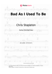 Sheet music, chords Chris Stapleton - Bad As I Used To Be