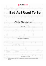 Sheet music, chords Chris Stapleton - Bad As I Used To Be