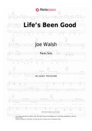 Sheet music, chords Joe Walsh - Life’s Been Good